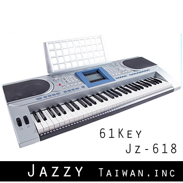台灣品牌公司貨，61鍵數位電子琴，JAZZY-618，液晶螢幕，力度感應鍵盤，MIDI電腦編輯，贈譜架