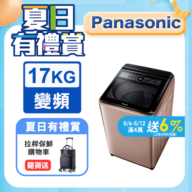 Panasonic國際牌17kg雙科技變頻直立式洗衣機 NA-V170MT-PN