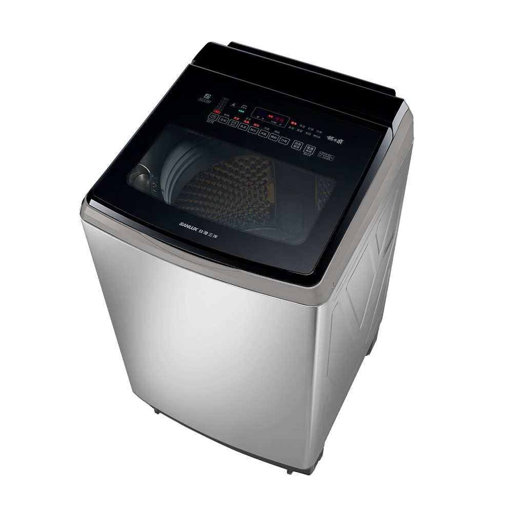SANLUX 台灣三洋 18KG 變頻超音波直立式洗衣機 SW-V19A(淺灰色)