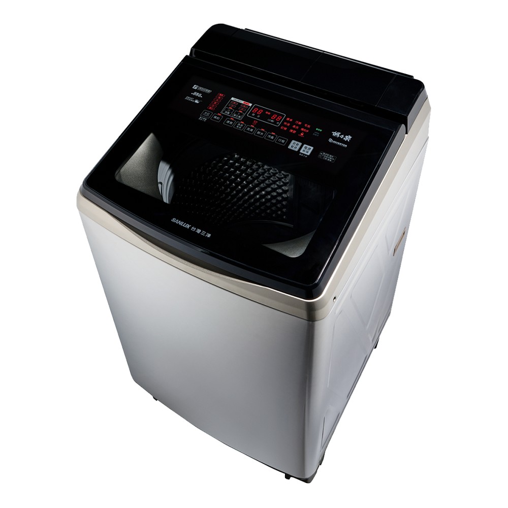 【SANLUX 臺灣三洋】18KG 變頻超音波洗劑自投直立式洗衣機 SW-V19ADS (內外不鏽鋼)