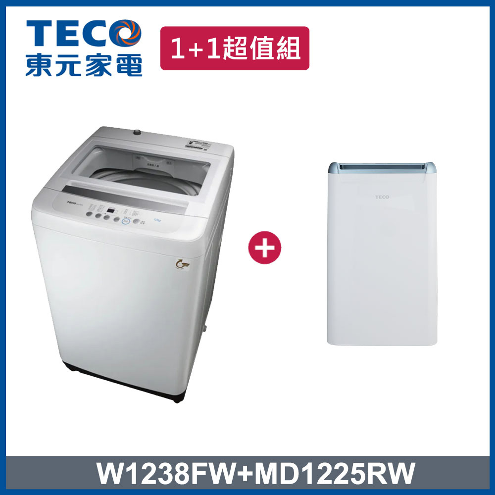 【TECO 東元】10kg DD直驅變頻洗衣機+6L除濕機 (W1068XS+MD1225RW)
