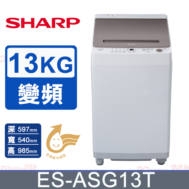 SHARP夏普 無孔槽變頻 13KG 直立洗衣機 ES-ASG13T