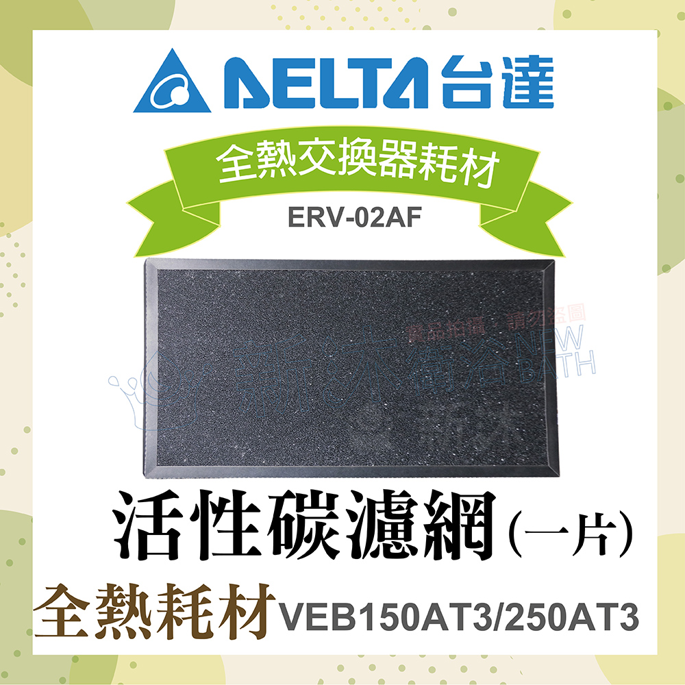 【臺達電子】全熱交換器耗材-活性碳濾網1片(適用機型VEB150AT3/250AT3)