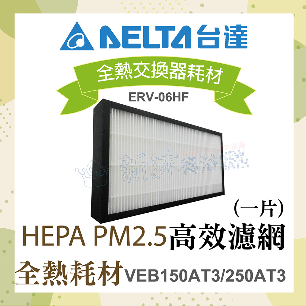 【臺達電子】全熱交換器耗材-HEPA PM2.5高效濾網1片(適用機型VEB150AT3/250AT3)