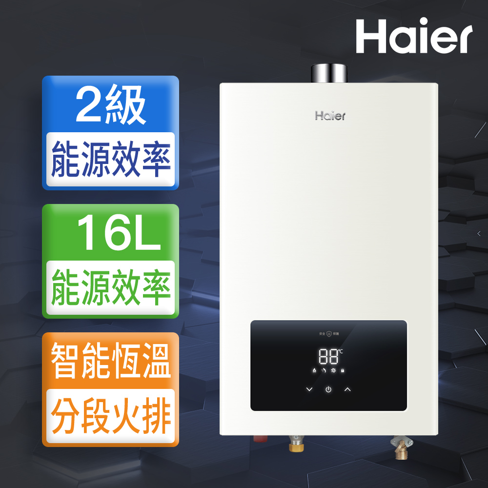 【Haier 海爾】16L智慧恆溫強制排氣熱水器LPG基本安裝JSQ30-16E1(LPG/FE式)