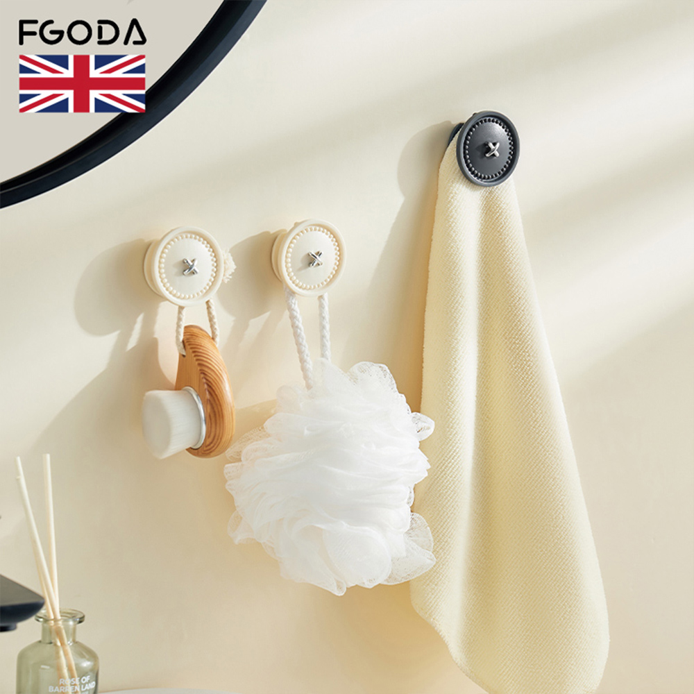 【英國FGODA】無痕免鑽釘壁掛磁吸式毛巾掛夾(2入裝)x3包-多色可選
