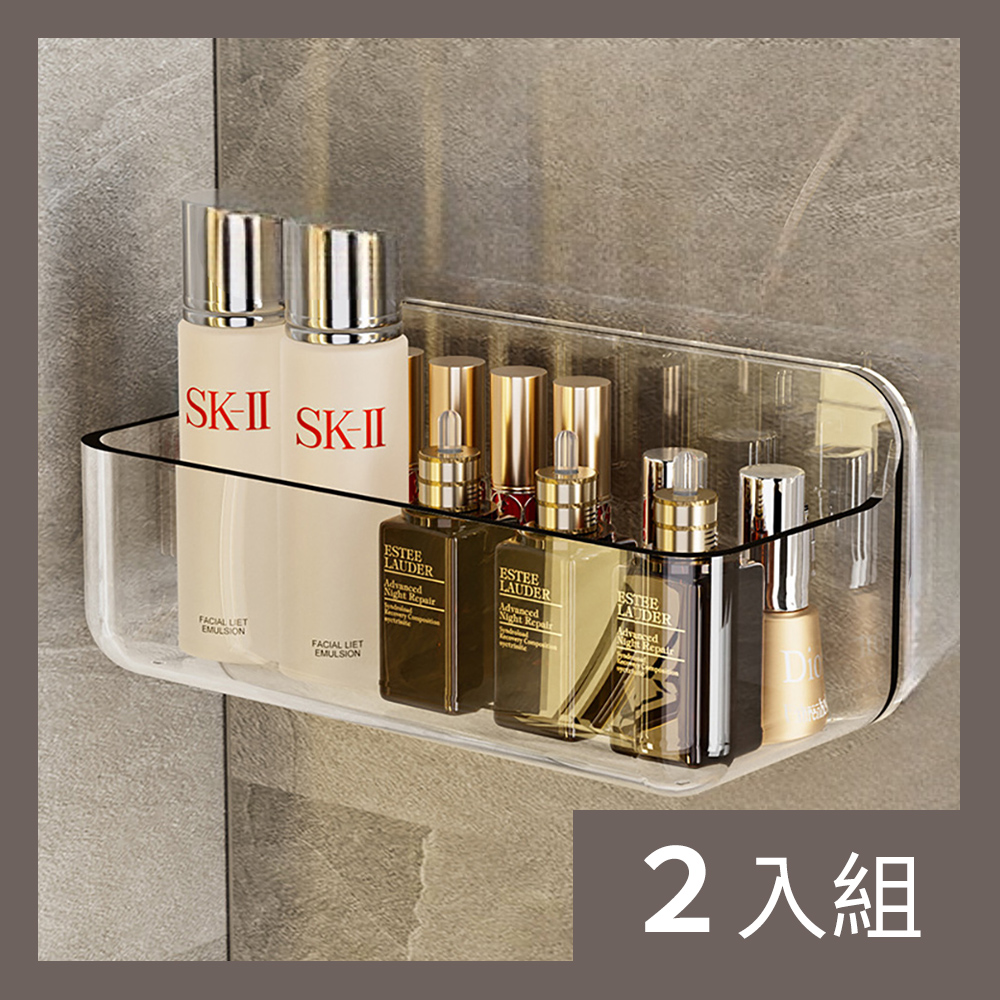 【CS22】簡約壁掛免打孔收納置物架(大號)-2入