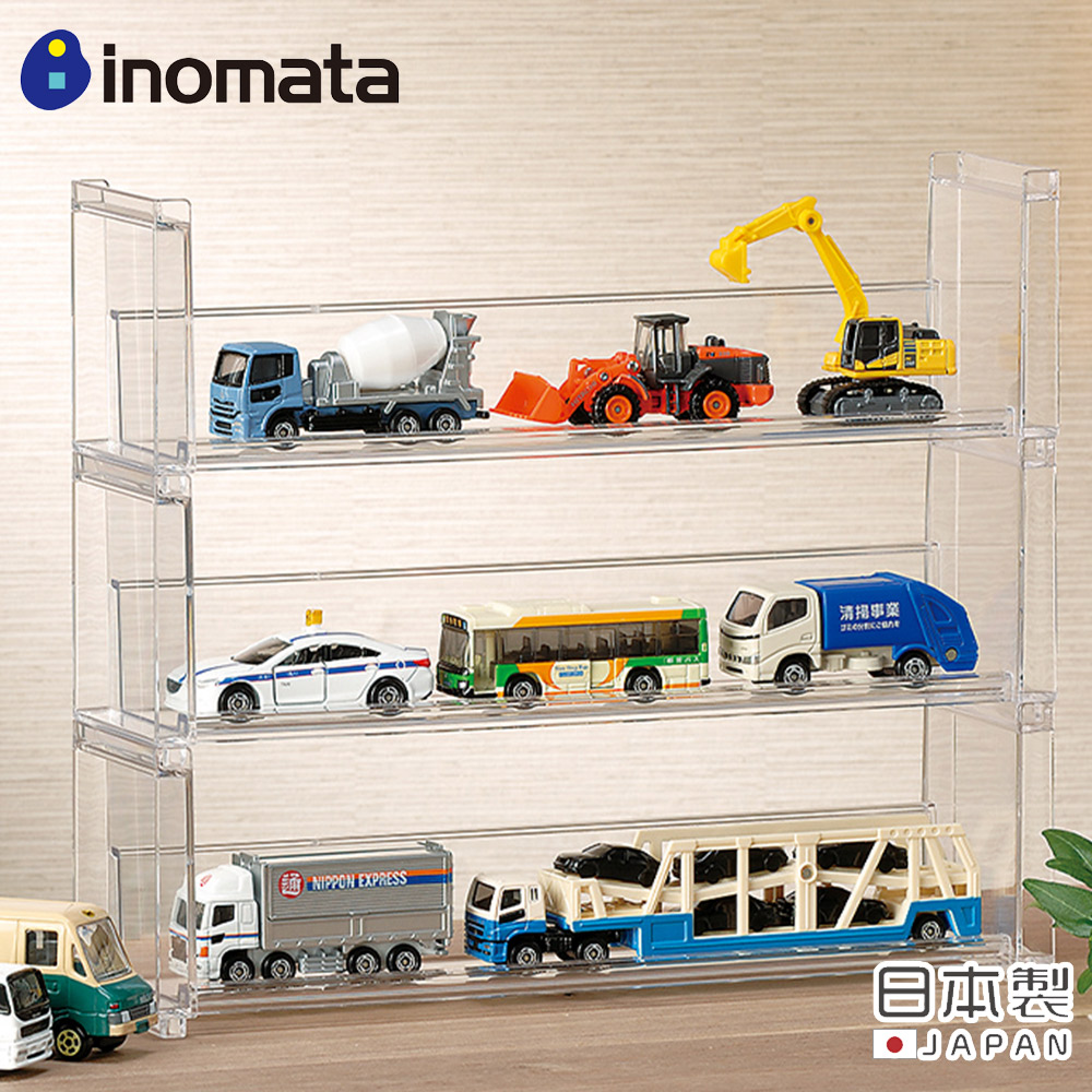 【日本INOMATA】日本製壓克力長型展示架/可堆疊式-加寬版 6入組