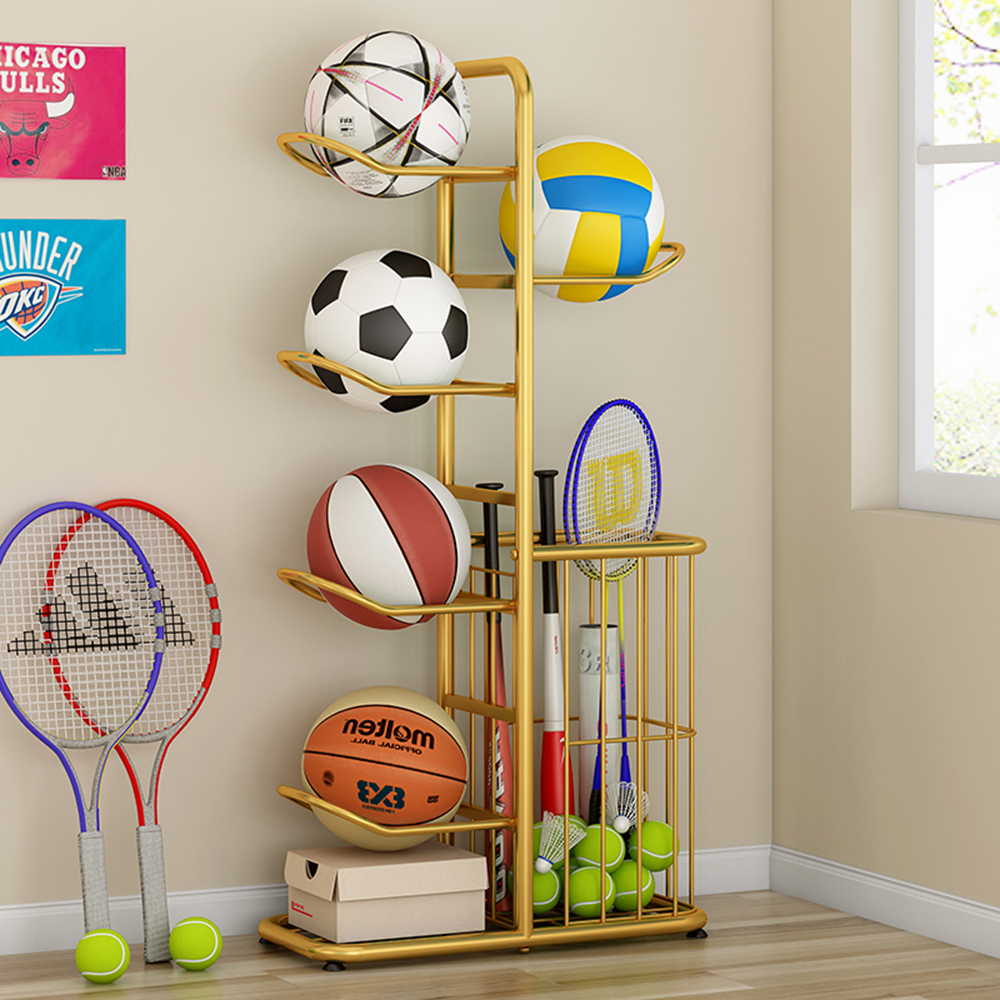 【索爾諾】多功能家用兒童球類置物室內籃球足排球擺放收納架（收納筐/置物架/球架/收納籃）