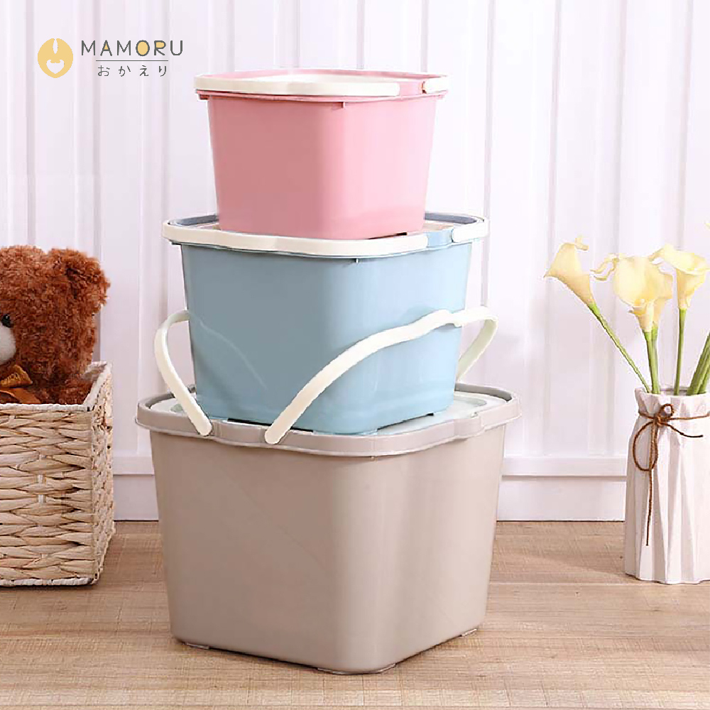 【MAMORU 買一送一】5L簡約風手提收納桶 ( 收納盒 桌面收納桶 無印風 收納 桌面收納 )