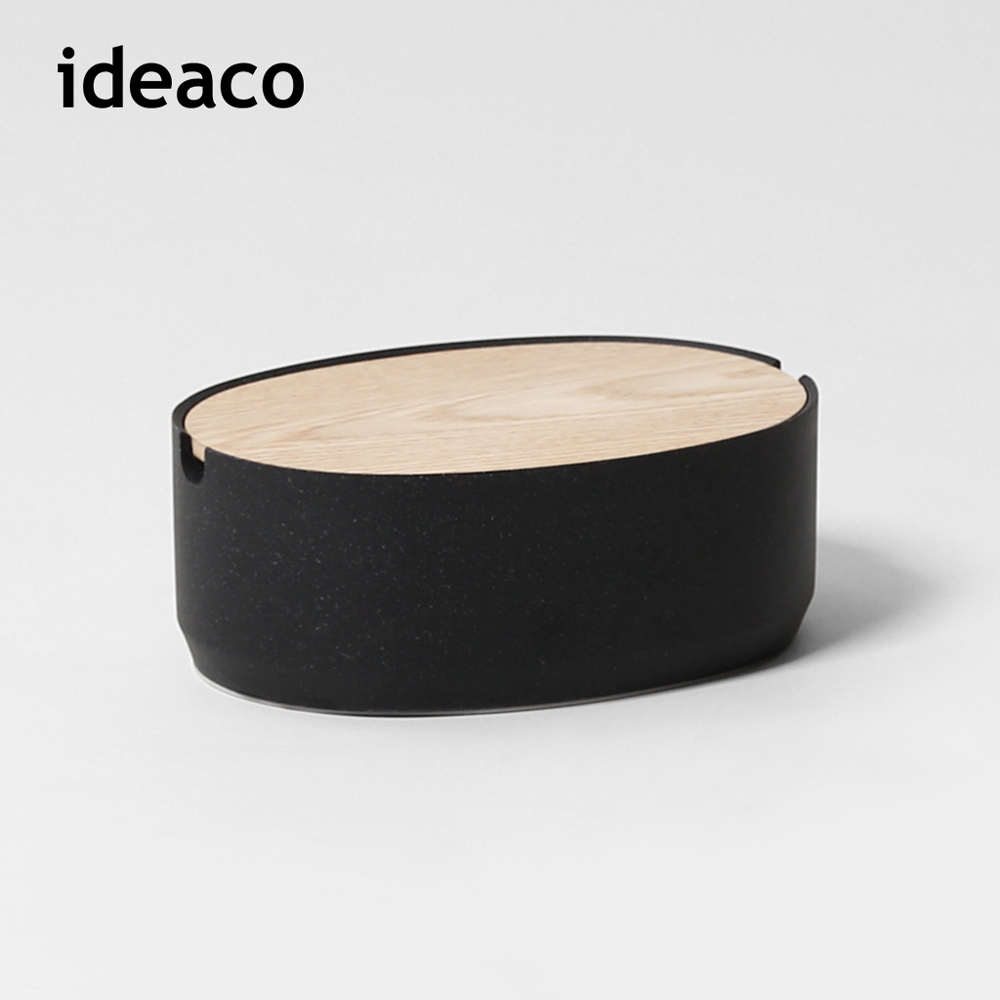 【日本ideaco】砂岩淺型橢圓形收納盒(大)-多色可選