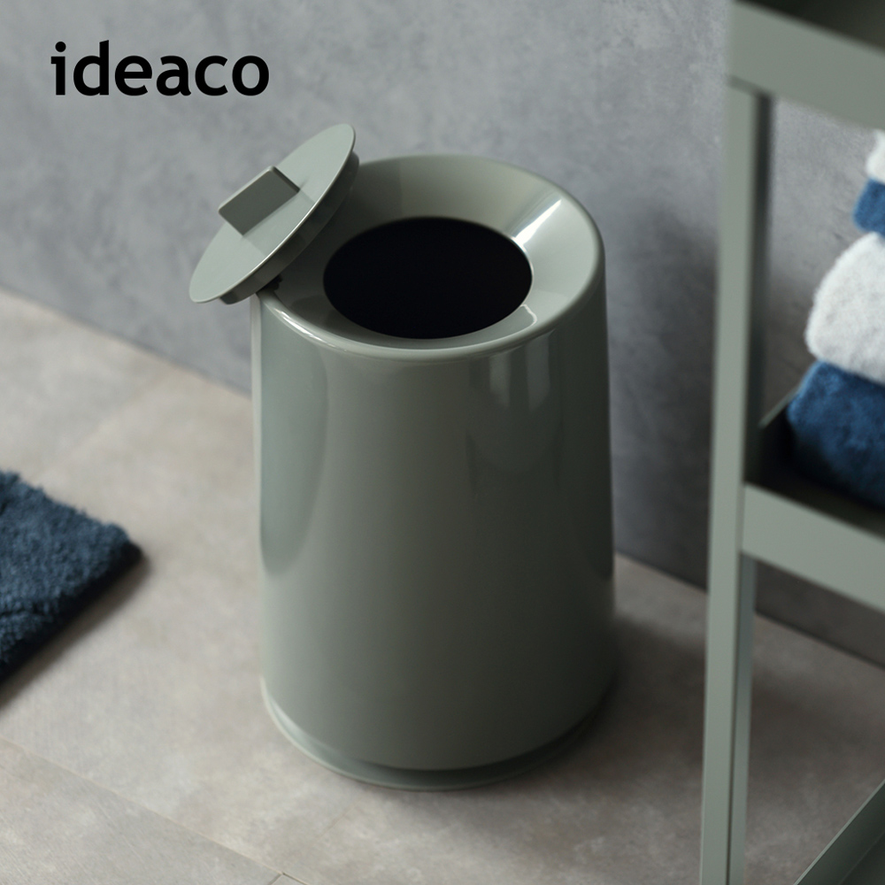 【日本ideaco】摩登圓形家用垃圾桶(附蓋)-6L-多色可選