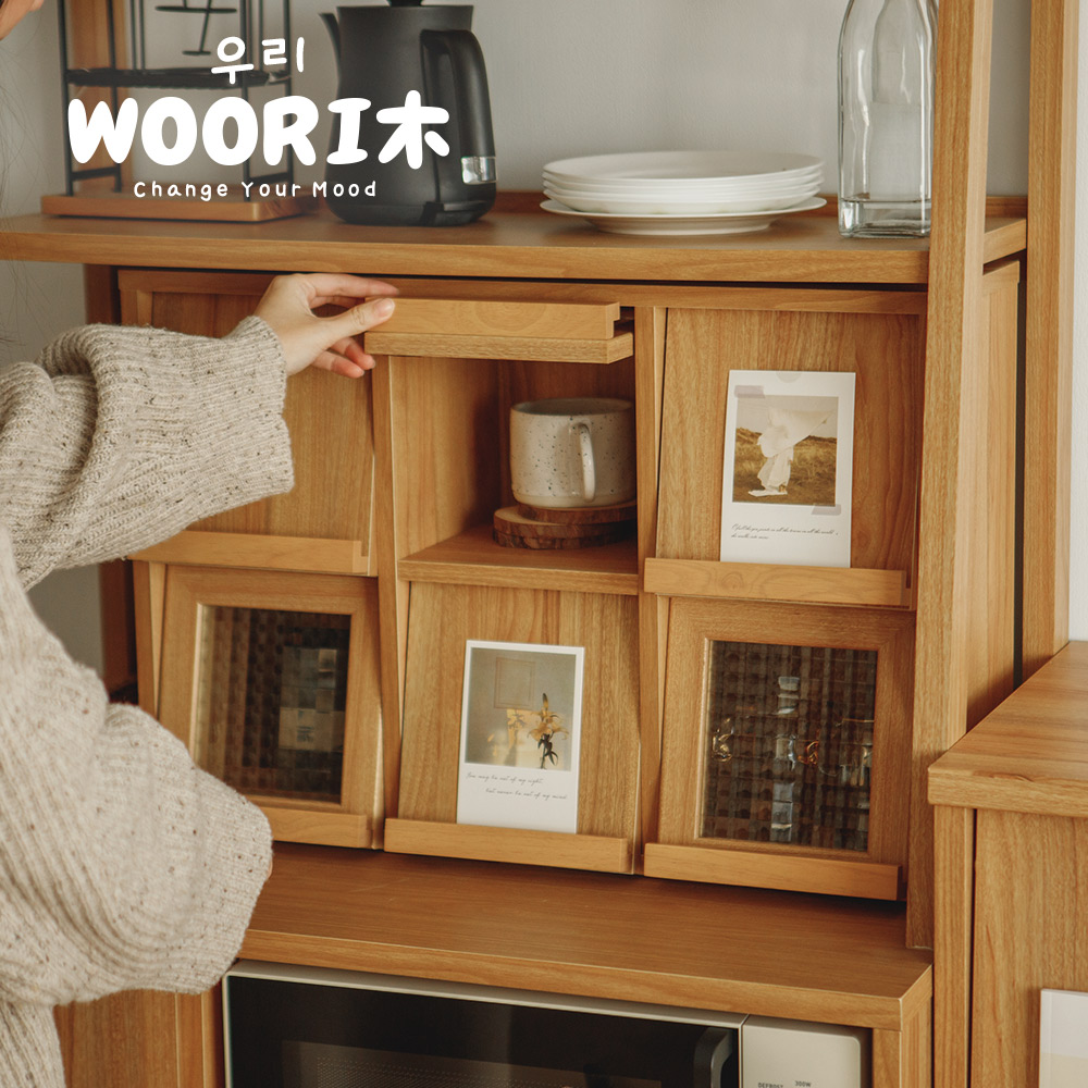 Peachy Life WOORI木 復古六格桌面收納櫃/書報櫃/餐櫥櫃(三色任選)