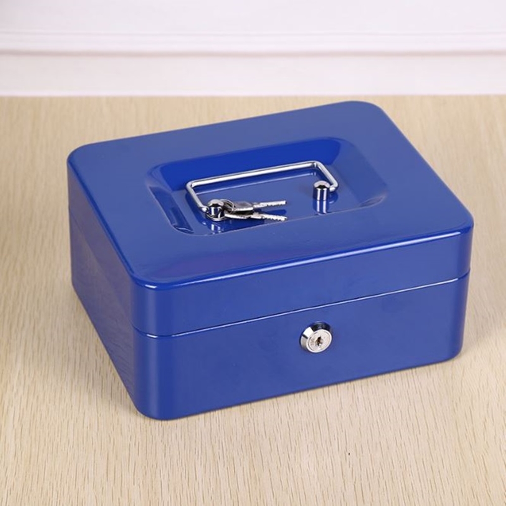 居家帶鎖手提儲物零件收納保險盒(小款2色可選)