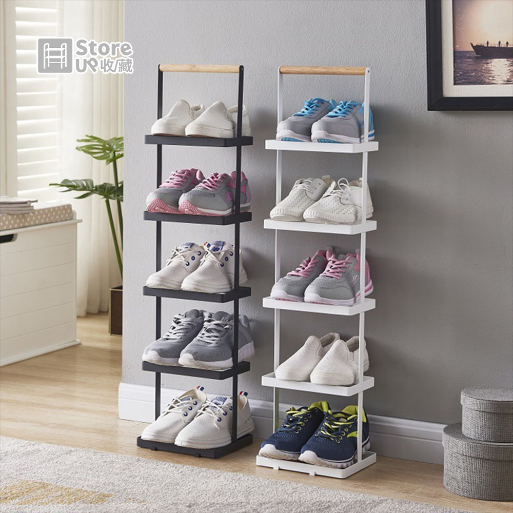 【Store up 收藏】日式簡約 碳鋼製 小空間專用鞋架-五層(AD437)