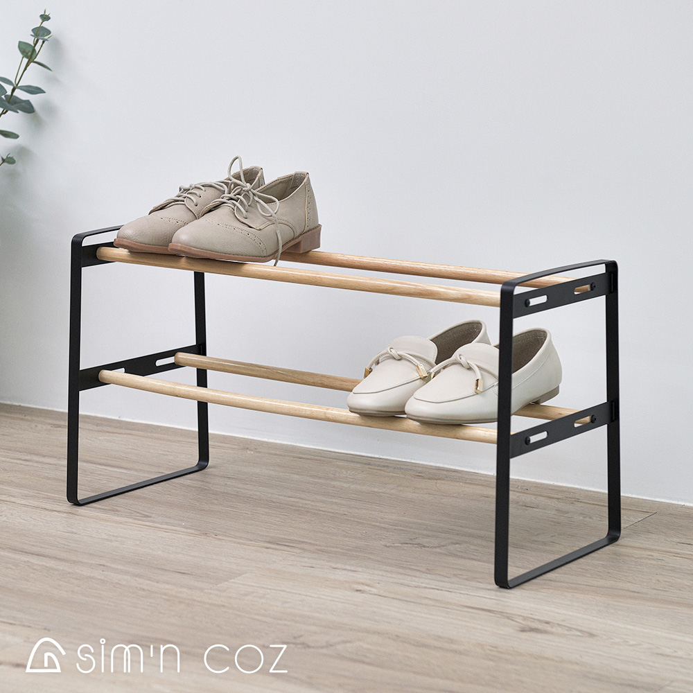 【Sim’n Coz】雙層極簡木紋鞋架