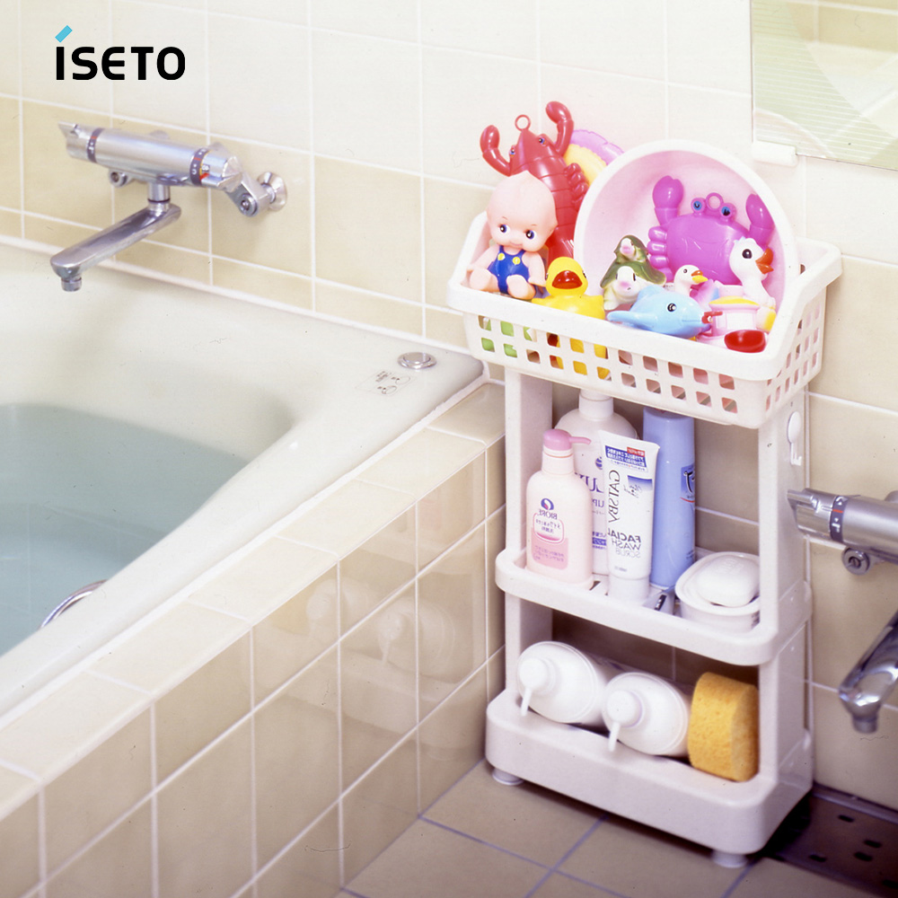 【日本ISETO】日製浴室斜取置物架-3層