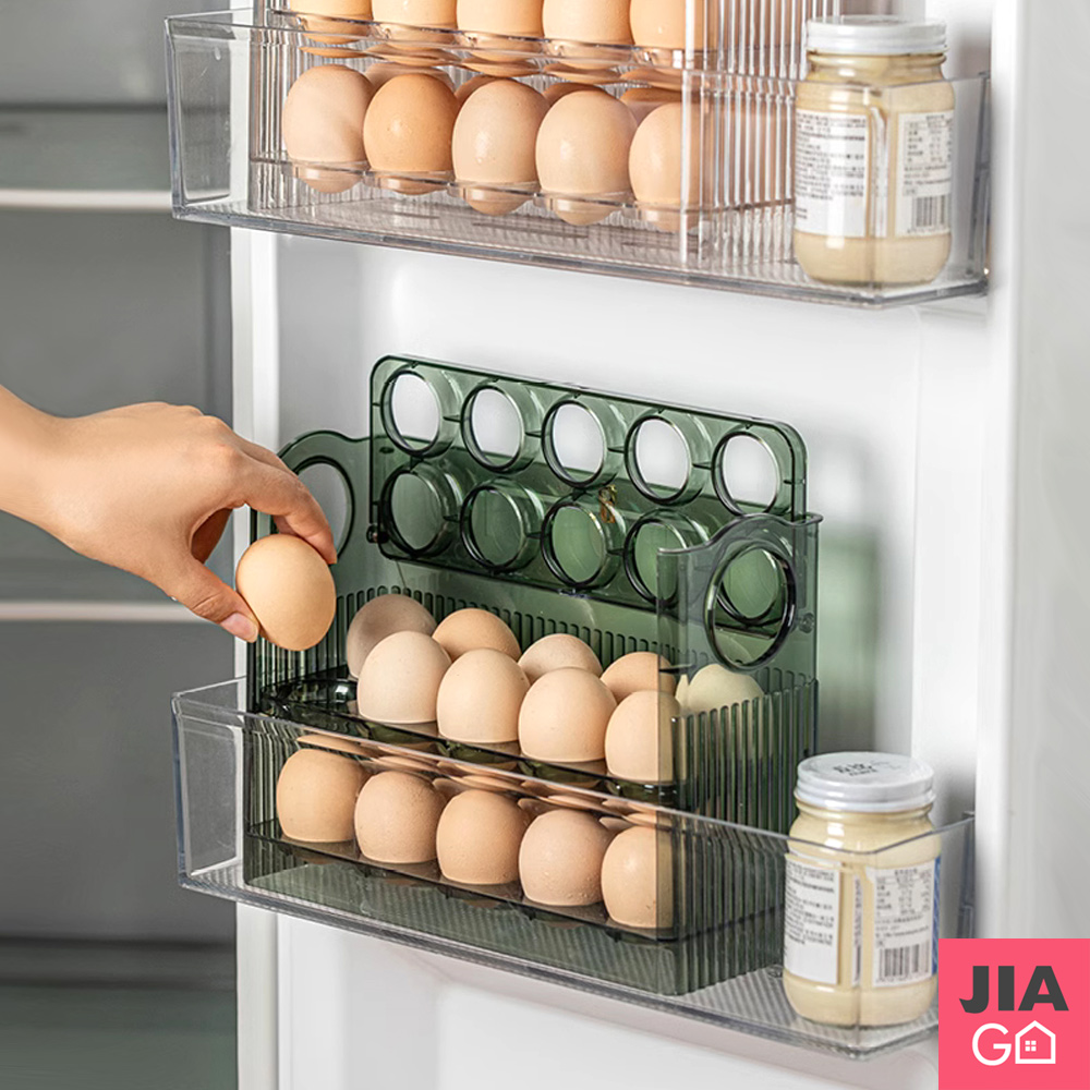 JIAGO 自動翻蓋雞蛋收納盒(可放30顆蛋)