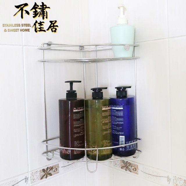 【不鏽佳居】304不鏽鋼雙層轉角置物架