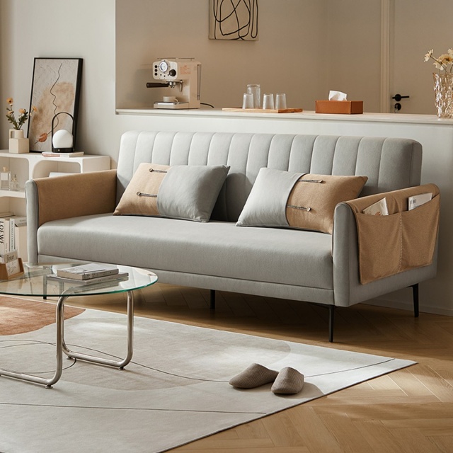 林氏木業現代時尚雙色沙發床 G060-蒼穹灰