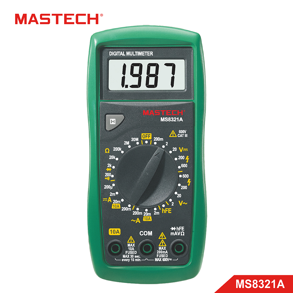 MASTECH 邁世 MS8321A 數字萬用表 手動量程 電晶體hFE 0~1000
