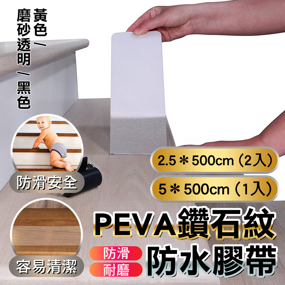 FioJa 費歐家浴室樓梯地板防滑膠帶貼2.5＊500cm (2入) / 5＊500cm (1入)