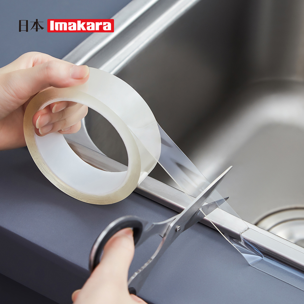 【日本Imakara】防潮防黴透明膠帶/防黴貼條/美縫貼(寬3cm×3m)-3入