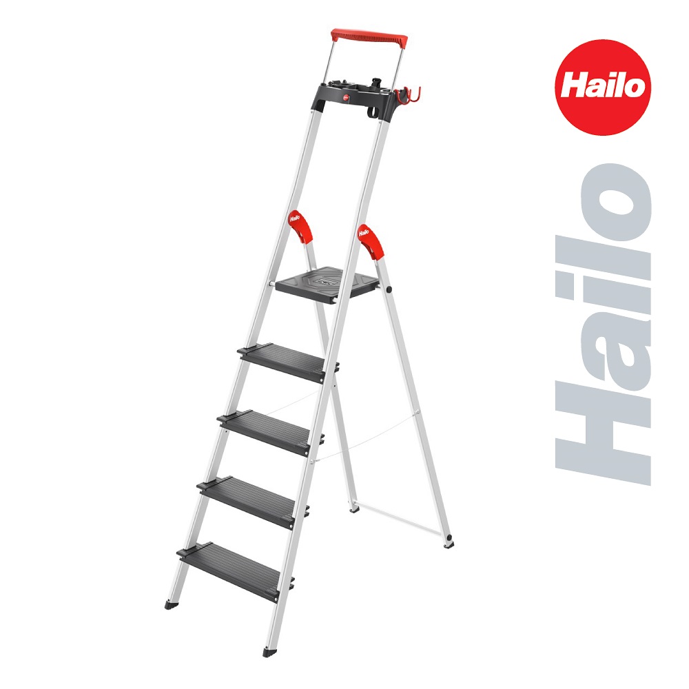HAILO 德製L100豪華家用摺疊鋁梯(五階)
