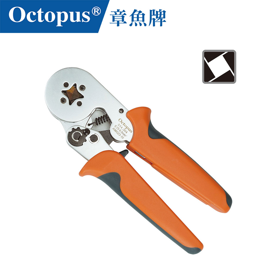 【Octopus章魚牌】 歐式管形棘輪端子鉗 四邊形 AWG 23-10