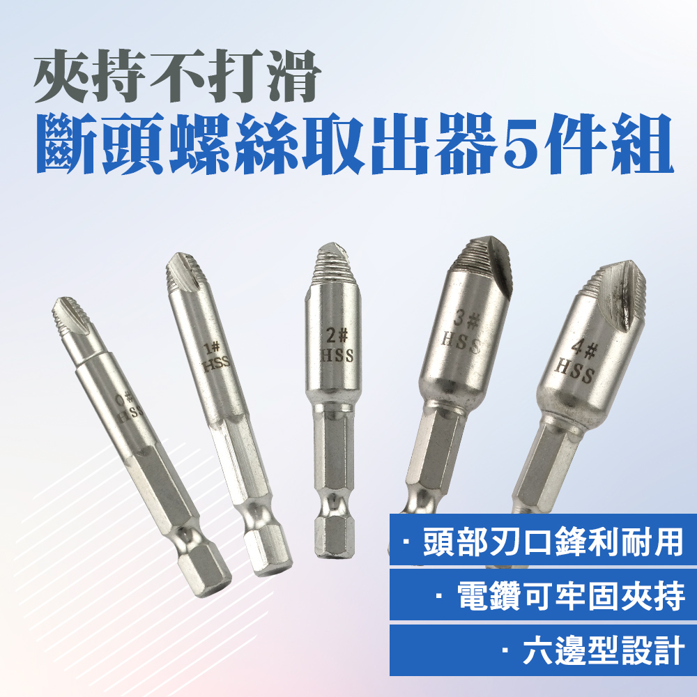 斷頭螺絲取出器(1套5元件) 165-SO12