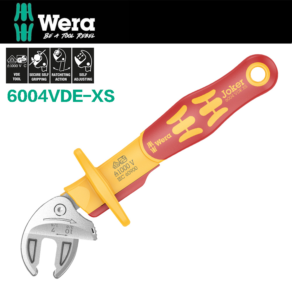 【德國Wera】絕緣VDE可調式開口扳手7-10mm1/4"-3/8" 6004VDE-XS