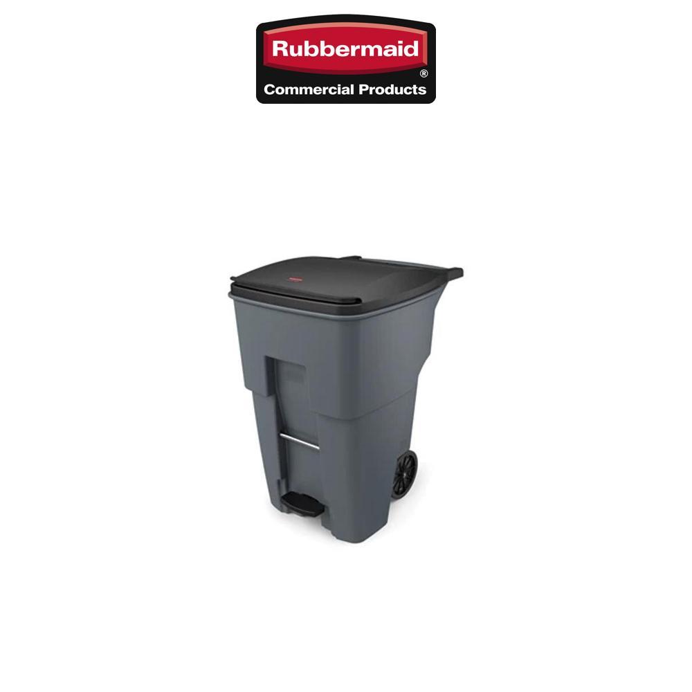 Rubbermaid 樂柏美 BRUTE腳踏式可推垃圾桶 360L 灰色 1971991