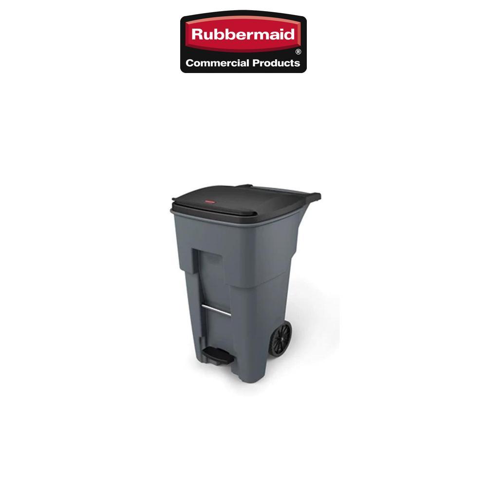 Rubbermaid 樂柏美 BRUTE腳踏式可推垃圾桶 246L 灰色 1971968