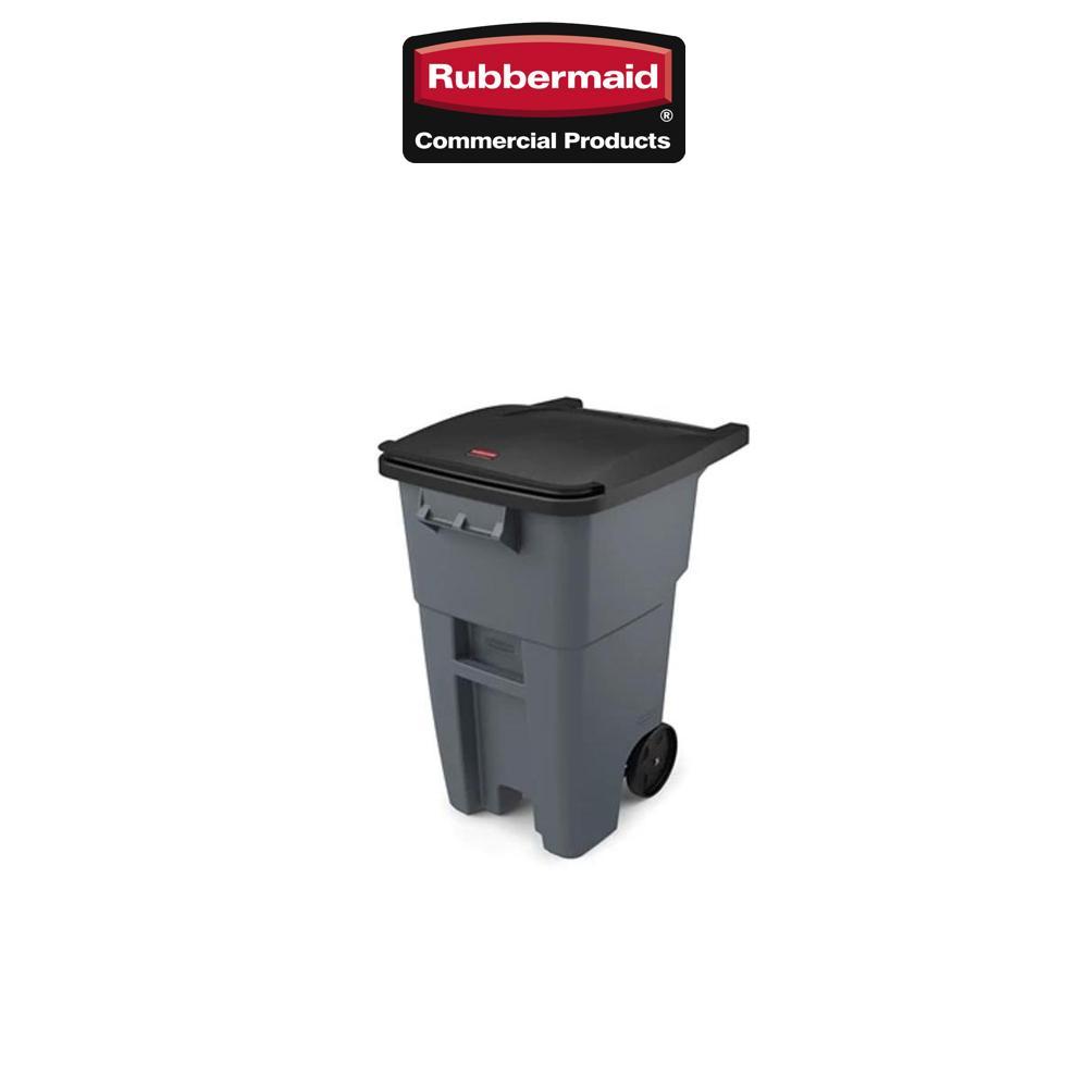 Rubbermaid 樂柏美 BRUTE可推式垃圾桶 189L 灰色 FG9W2700GRAY