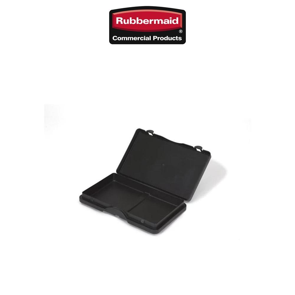 Rubbermaid 樂柏美 清潔推車垃圾桶蓋-帶文具盒 黑色 FG617900BLA