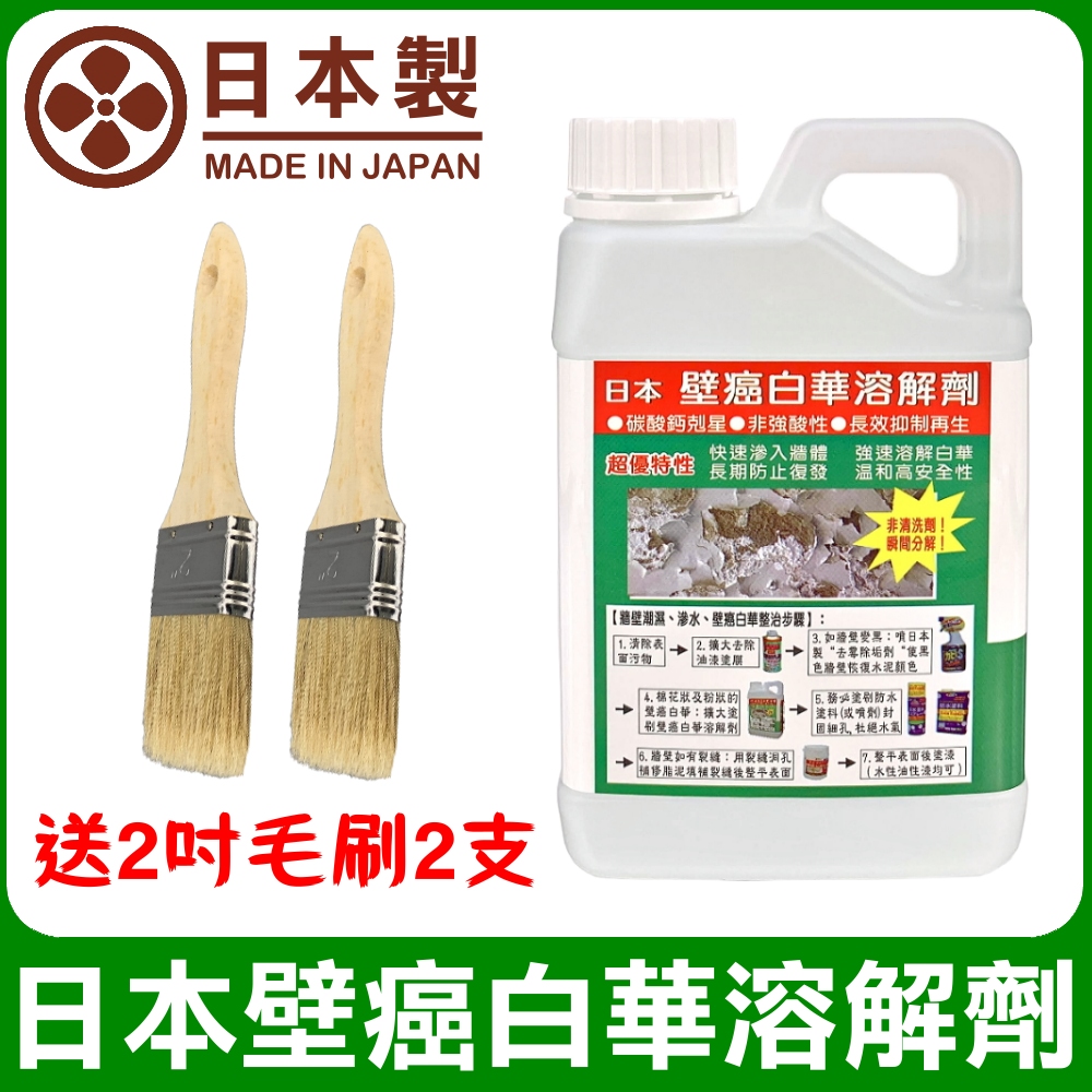 【十田修繕】日本壁癌白華溶解劑 1L 送2吋毛刷2支