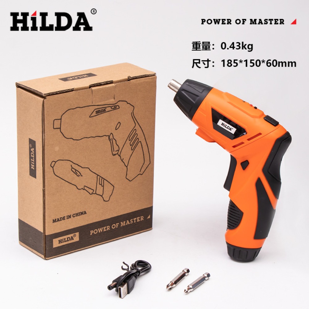 [ HILDA 希爾達電動工具系列 4.8V 電動起子經濟套裝組 橘色HL48-PO