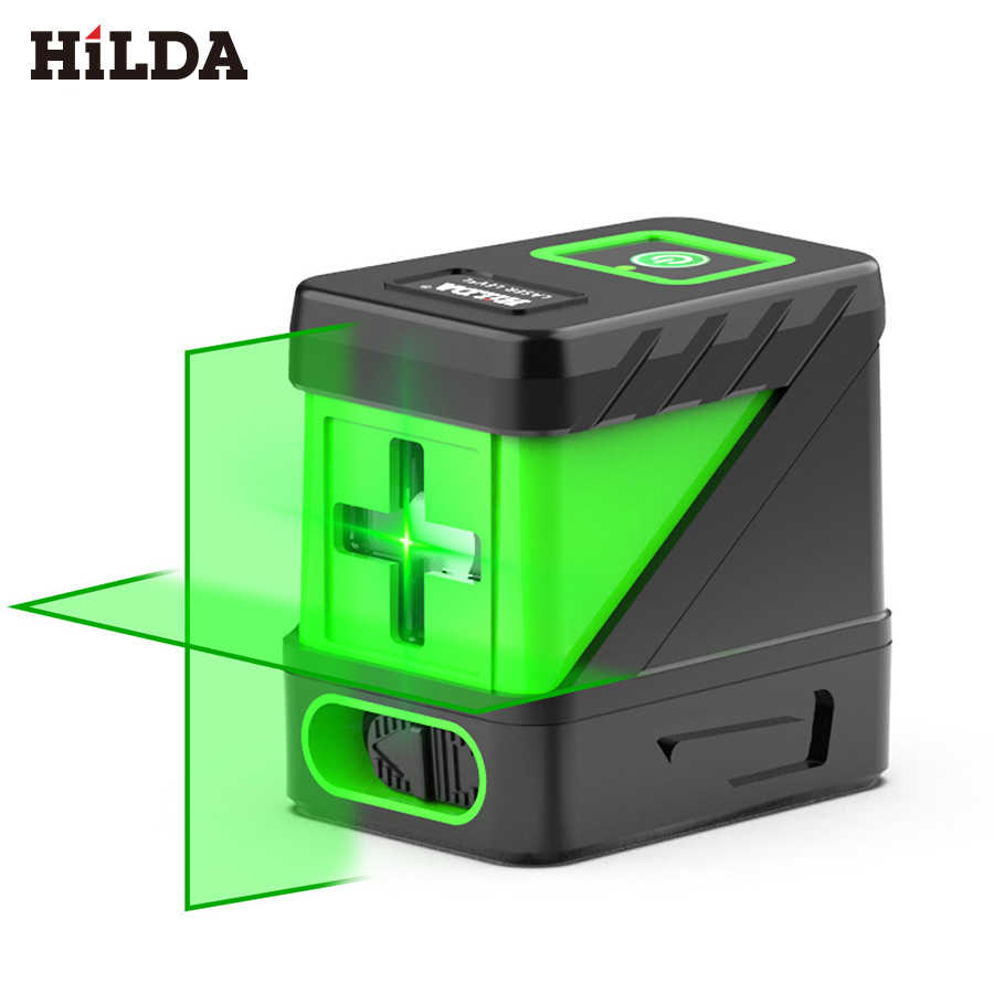 [ HILDA 希爾達系列 十字線綠光小型便攜式水平儀，強光細線 迷你雷射水平儀