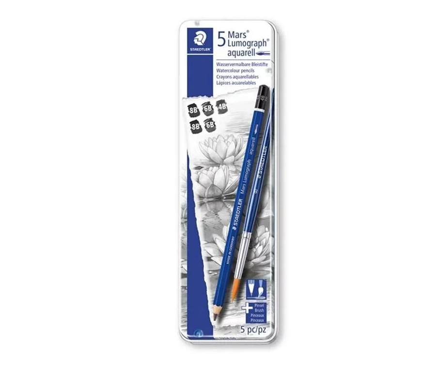 德國進口 STAEDTLER 施德樓 頂級水性藍桿繪圖鉛筆3種軟硬規格6入組(MS100A-G6)