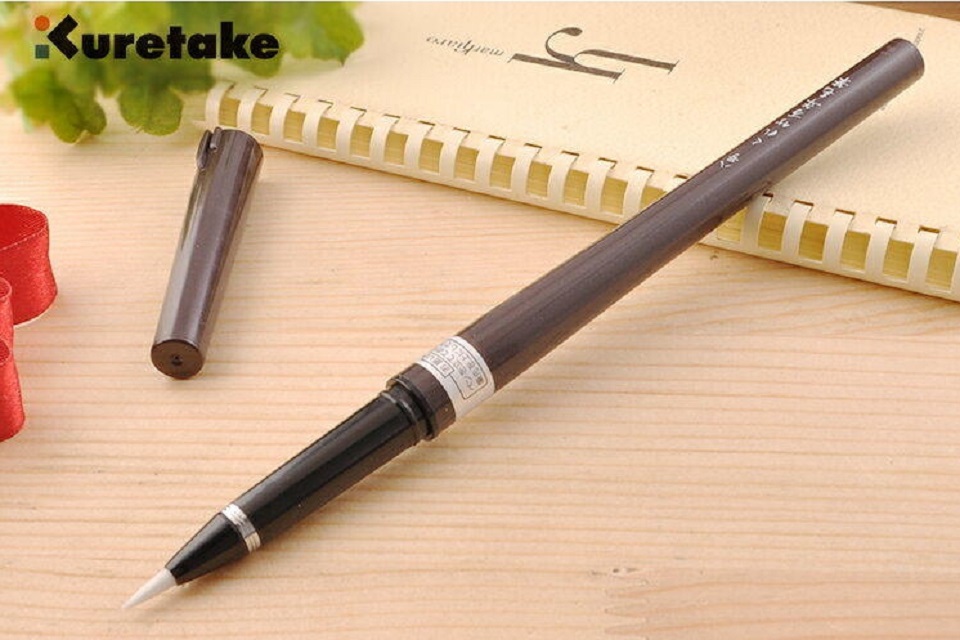 日本 Kuretake 吳竹 8號/NO.8 桌上型小楷毛筆(DP150-8B)附二管墨水管 抄寫經書專用 書法練習用