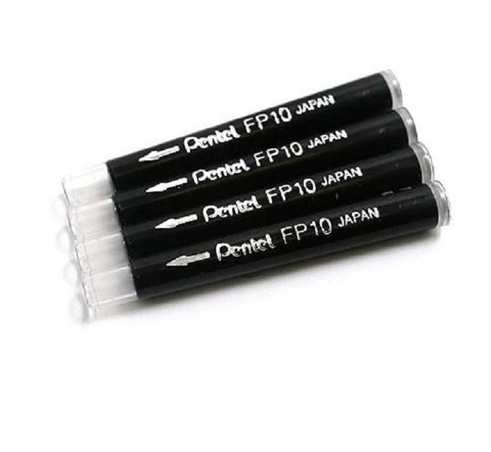 Pentel 飛龍 攜帶型卡式毛筆用替換卡水/墨水管(FP10-A) 每包4支入