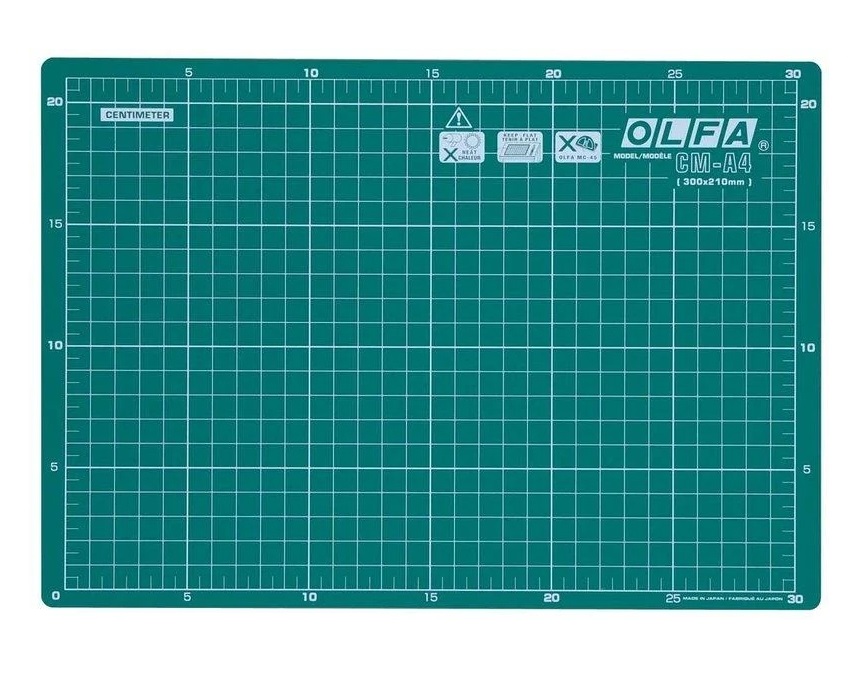 OLFA 切割墊 CM-A4/NO.62001(雙面綠色款) 公制與英制雙用途 平價實用高品質