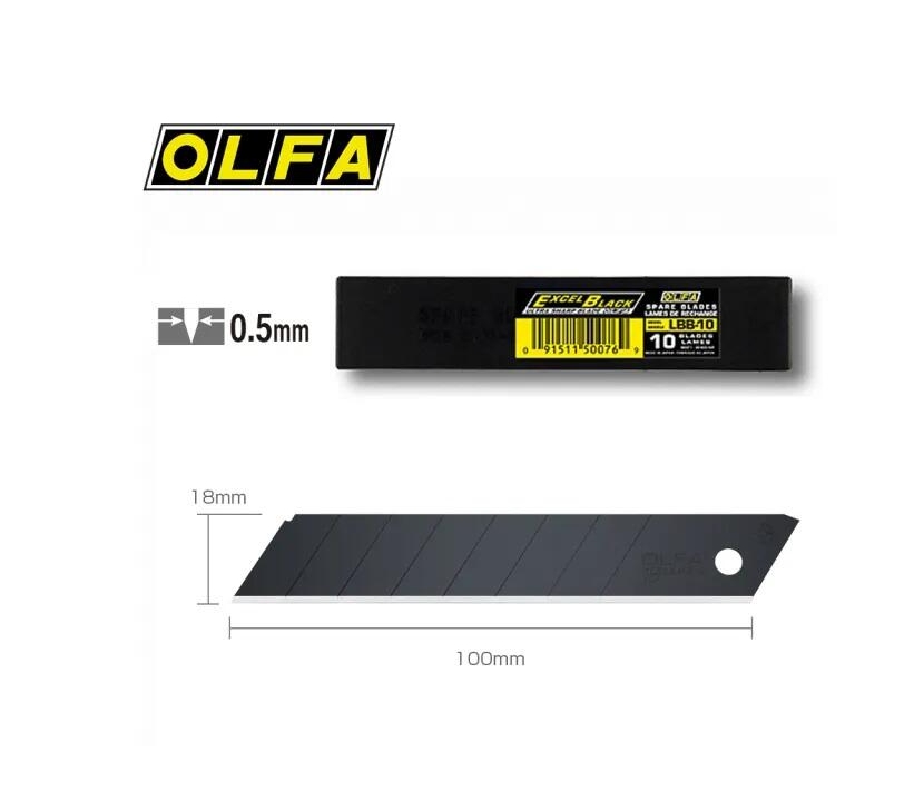 日本進口 OLFA 大型超銳美工刀 刀片 替刃 LB-10白刃/LBB-10黑刃 價格一樣
