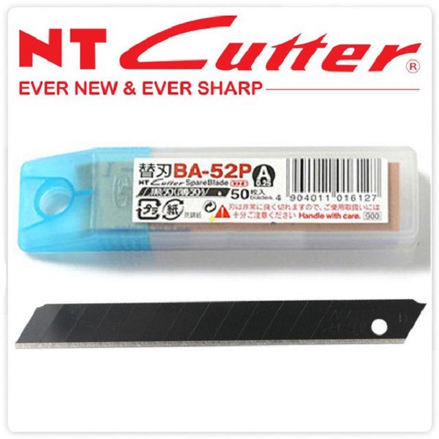 NT Cutter 超長美工刀SA-400GRP專用 薄黑刃刀片 厚0.25mm(BA-52P) 50入