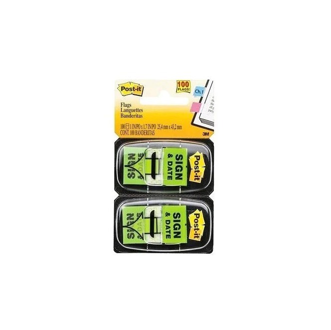 3M Post-it 利貼 抽取式 指示標籤(100入) 680-SD2 綠色/680-SH2 黃色