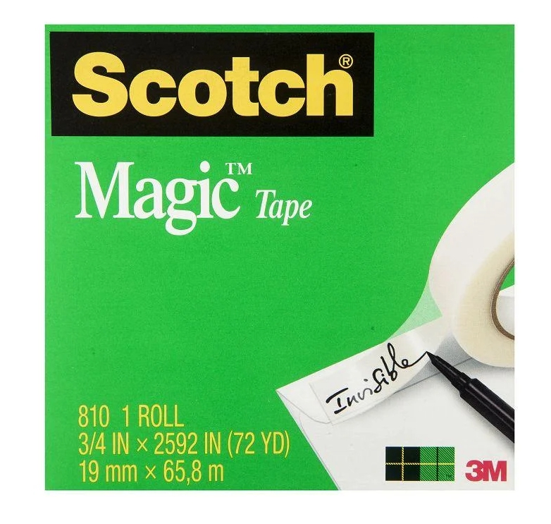 超大捲動咖九 3M Scotch 810LC 3/4隱形膠帶(盒裝)19mm*65.8M