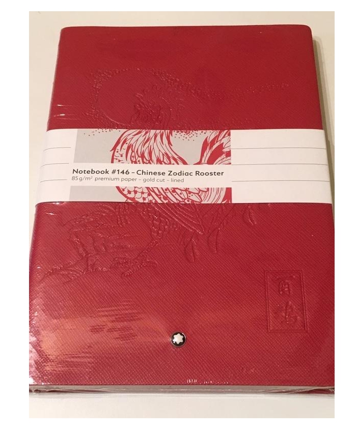 德國 MONTBLANC 萬寶龍 雞年限量筆記本 適合鋼筆書寫 牛皮精製側面燙金