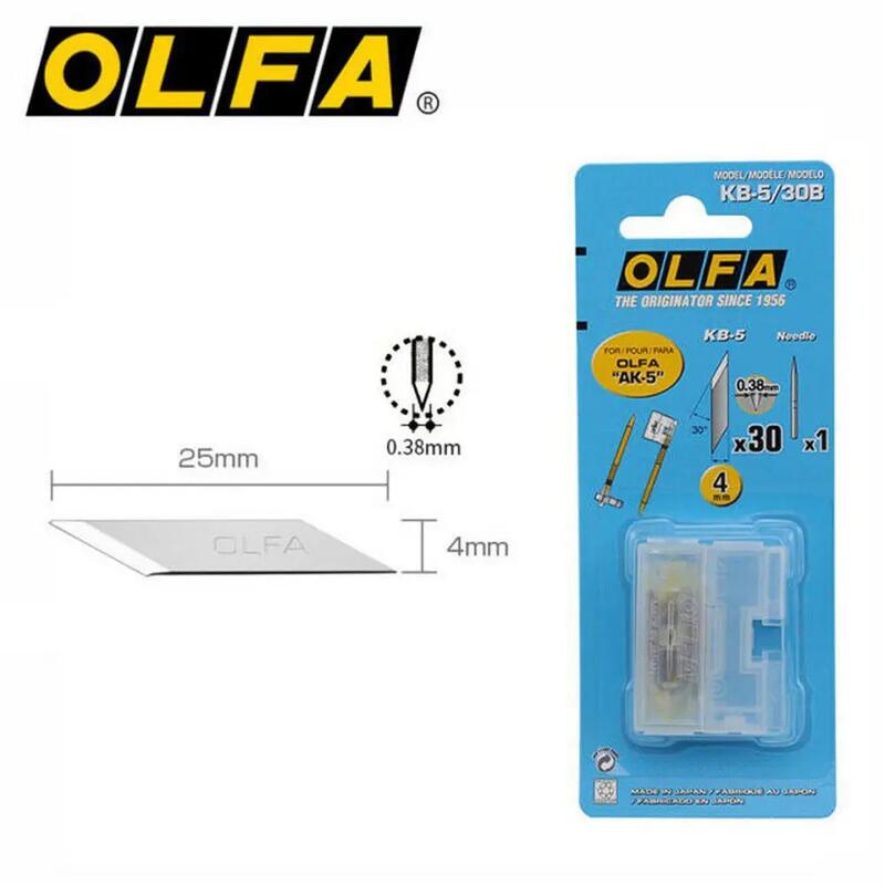 OLFA 30度筆刀刀片 30°刀片(KB-5/30B)30片裝 可當成筆刀之立臺 適用AK-5