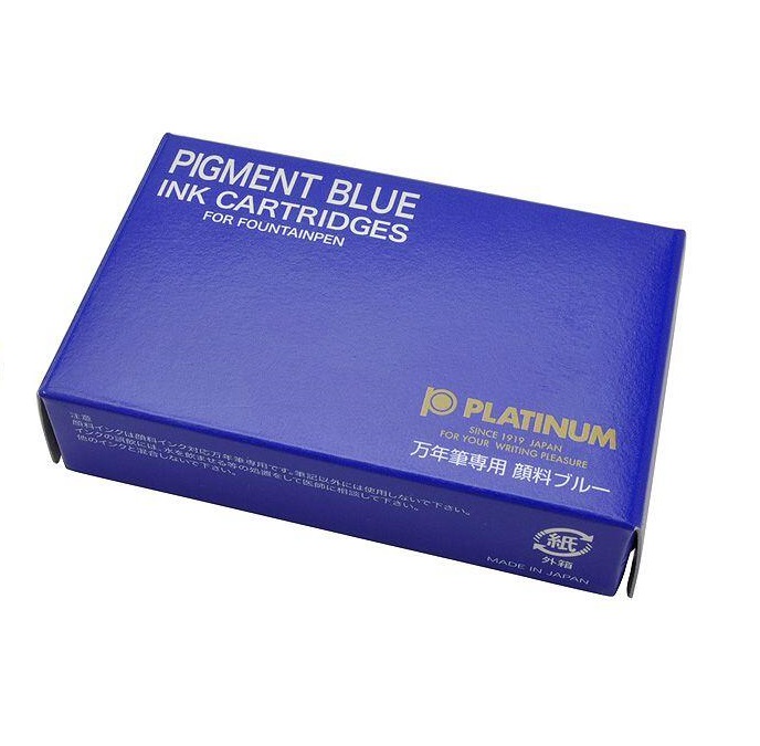 PLATINUM 白金牌 鋼筆用防水卡水/卡式墨水管 豔藍(SPG-500)PIGMENT BLUE