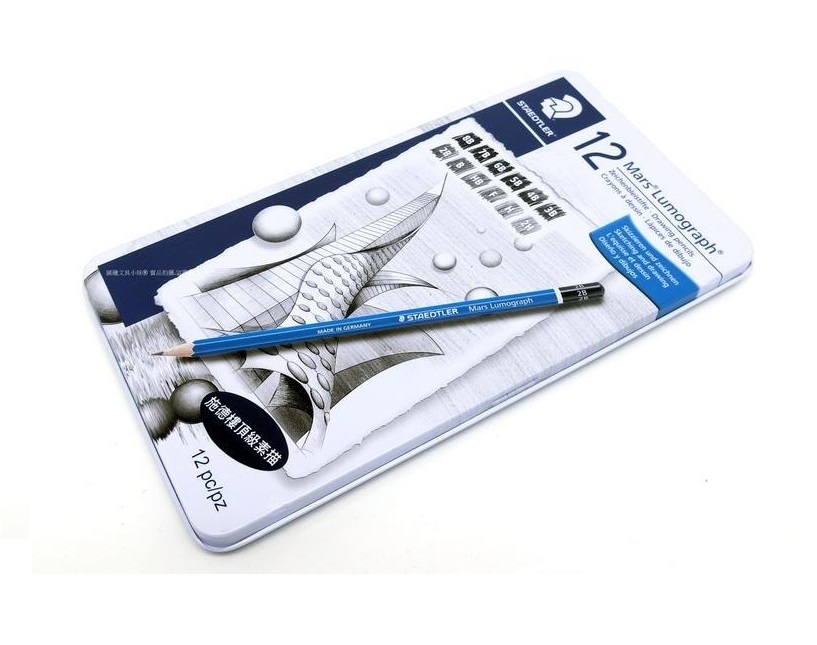 德國進口 STAEDTLER 施德樓 頂級藍桿繪圖鉛筆12入(MS100G12S)鐵盒裝